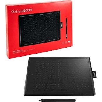 One By Wacom Digital Graphic Drawing Tablet Pad, Small - Black/Red | CTL-472-N 