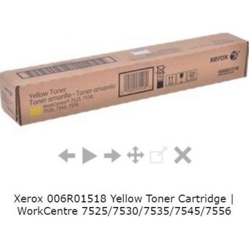  Xerox Yellow Toner Cartridge (Yield 15,000) for WorkCentre 7525/7530/7535/7545/7556 Xerox 006R01518 Yellow Toner Cartridge | WorkCentre 7525/7530/7535/7545/7556 