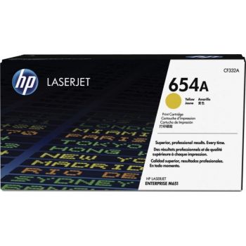  Genuine HP 654A Yellow Toner Cartridge (15,000 pages) 