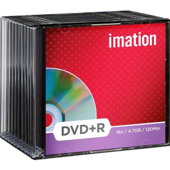  Imation DVD+R 16X 4.7GB 10PK slimline Jewel case 
