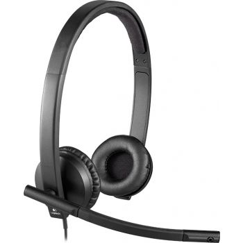  Logitech Headset Wired USB H570e Stereo with Noise-Cancelling Mic 