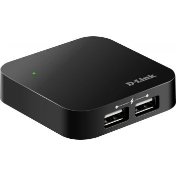  D-Link 4 port high speed USB Hub (Black) with smart charge function for portable devices 