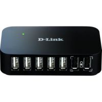  D-Link7-Port USB 2.0 Hub with 1 BC 1.2 compliant Fast Charging Port, UK power adapter 