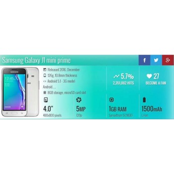  Samsung Galaxy Phone J1 mini prime 