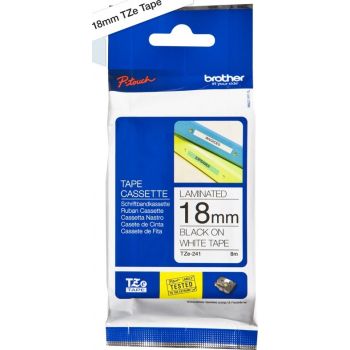  Brother TZe-241 18mm Black on white TZ tape for Ptouch Printers 