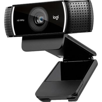  Logitech C922 Pro Stream Full HD Webcam with Mic and Adjustable Tripod - Black-USB 